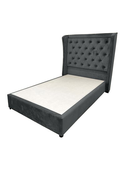 Buy Lychee Velvet Bed Frame Dark Gray 200x100cm in Saudi Arabia