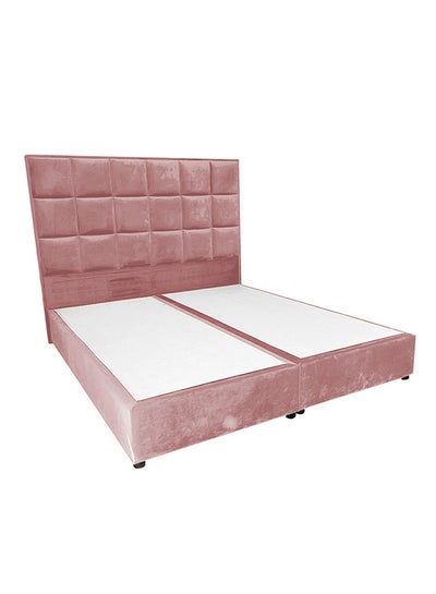 Buy Alex Velvet Bed Frame Light Pink 200x200cm in Saudi Arabia