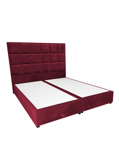 Buy Alex Velvet Bed Frame Burgundy 200x90cm in Saudi Arabia