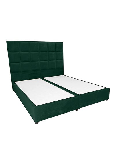 Buy Alex Velvet Bed Frame Dark Green 200x180cm in Saudi Arabia