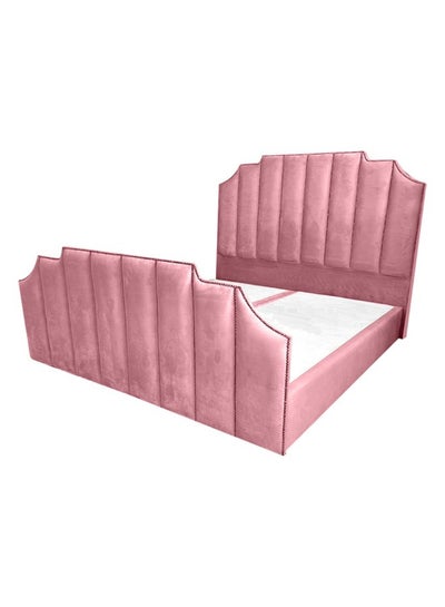 Buy Taj Velvet Bed Frame Light Pink 200x160cm in Saudi Arabia