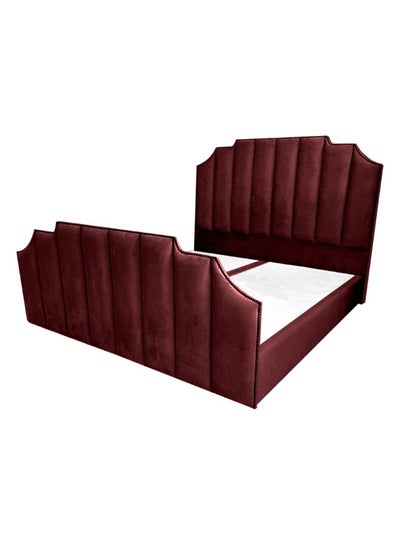 Buy Taj Velvet Bed Frame Burgundy 200x200cm in Saudi Arabia