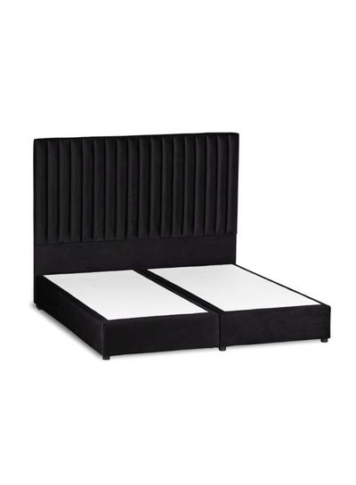 Buy Alkmar Velvet Bed Frame Black 200x200cm in Saudi Arabia