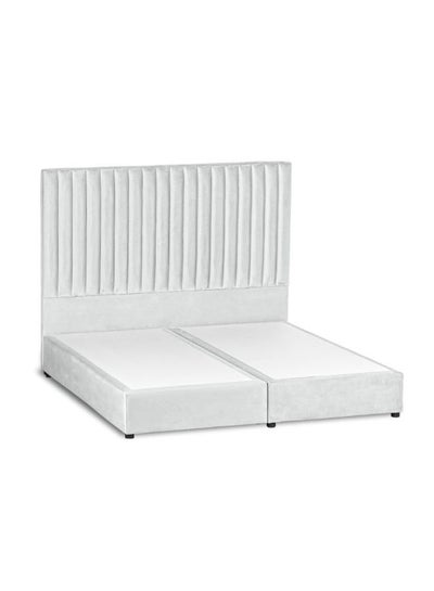 Buy Alkmar Velvet Bed Frame White 200x200cm in Saudi Arabia