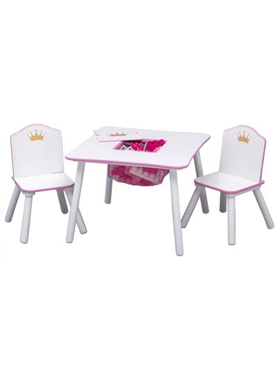 Buy 3-Piece Princess Crown Table and Chair Set for Kids in Saudi Arabia