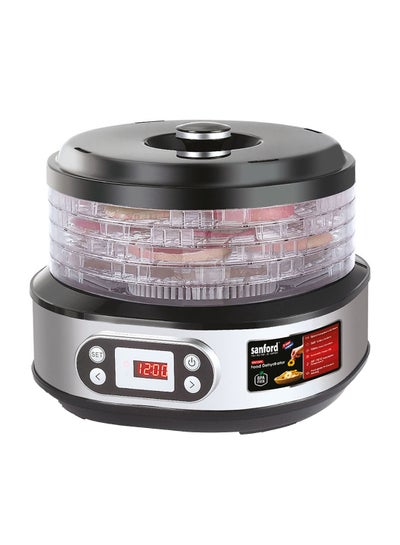 Buy Powerful Electric Food Dehydrator With 5pcs Transparent AS Trays, 360° Airflow System, Auto Power Off, Membrane Switch Control with LED Display, Food-grade & BPA-free 8 L 450 W SF5755FS BS Silver/Black in Saudi Arabia