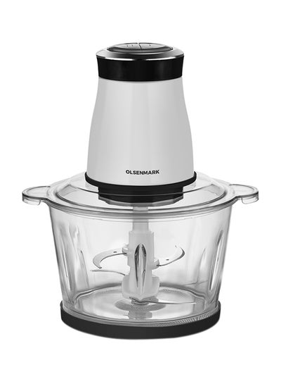 Buy Electric Food Processor, 2L Glass Bowl, OMC2313N | Mini Food Chopper | Chopper with Overheat Protection & Safety Interlock | 2 Speed Chopper for Meat, Vegetables, Fruits and Nuts 650 W OMC2313 White/Clear in Saudi Arabia