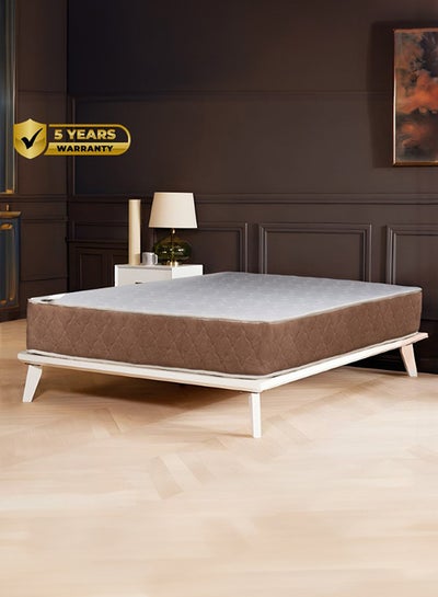 Buy Montana Bed King Size Mattress 12 Layers White/Brown 200x180cm in Saudi Arabia