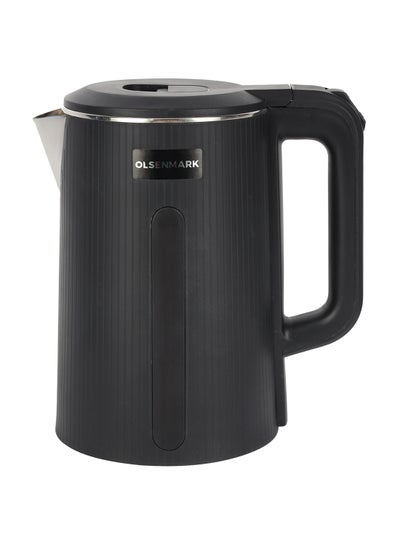 Buy Electric Kettle Double Layer cool touch body, Stainless Steel Interior Body - Cool Touch Plastic Outer Body - On/Off Switch with Light Indicator - 1500-1850 Watts Power 1.7 L 1500 W OMK2241 Silver/Black in UAE