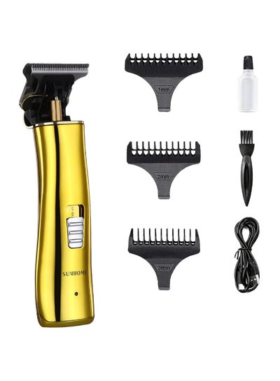 Buy Professional Oil Head Carving Electric Hair Trimmer Gold in Saudi Arabia