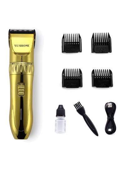 Buy Professional Rechargeable Electric Hair Clipper Gold in UAE