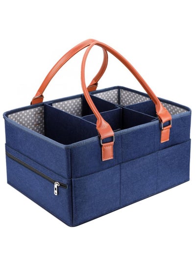 Buy Foldable And Portable Organizer Premium Diaper Caddy - Blue in Saudi Arabia