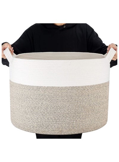 اشتري Cotton Rope Diaper Caddy XL - Ivory في الامارات