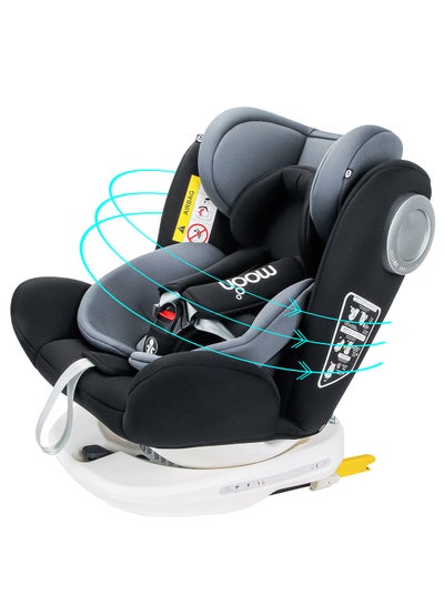 Buy GYRO Baby Car Seat for Child Group 0+/1/2/3 (0-36 kg/0-12 Year) ISOFIX+ Top Tether Rotation 360° - Black in UAE