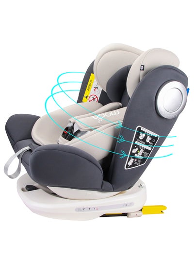 اشتري GYRO Baby Car Seat for Child Group 0+/1/2/3 (0-36 kg/0-12 Year) ISOFIX+ Top Tether Rotation 360° Grey في السعودية