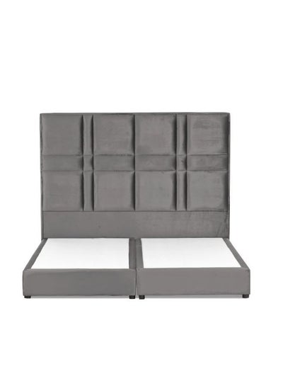 Buy Berlin Velvet Bed Frame Gray 200x90cm in Saudi Arabia