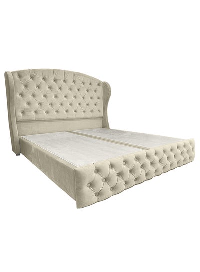 Buy Serin Velvet Bed Frame Ivory 200x160cm in Saudi Arabia