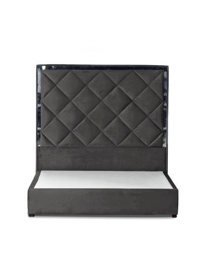 Buy Victoria Velvet Bed Frame Dark Grey 200x100cm in Saudi Arabia