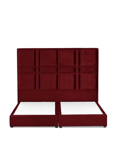 Buy Berlin Velvet Bed Frame Burgundy 200x150cm in Saudi Arabia