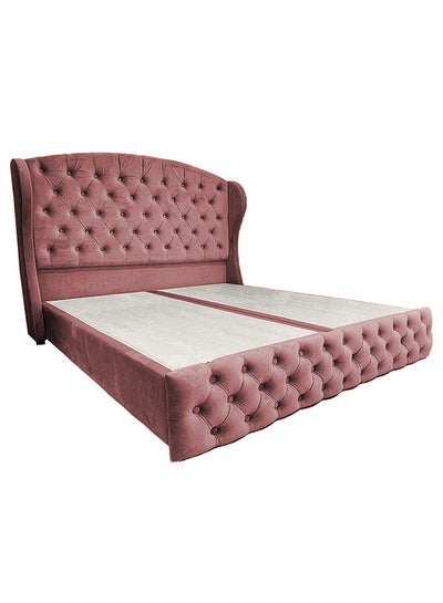 Buy Serin Velvet Bed Frame Dark Pink 200x160cm in Saudi Arabia