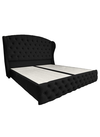 اشتري Modern Design Straight Upholstered Velvet Back Bed بني 120x200سم في السعودية