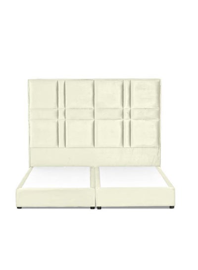 Buy Berlin Velvet Bed Frame Ivory 200x100cm in Saudi Arabia