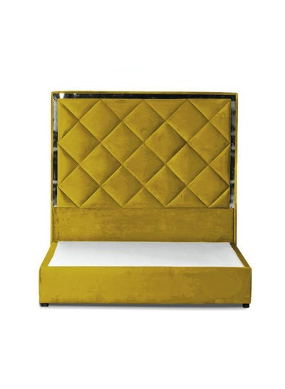 Buy Victoria Velvet Bed Frame Gold 200x90cm in Saudi Arabia