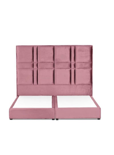 Buy Berlin Velvet Bed Frame Light Pink 200x90cm in Saudi Arabia