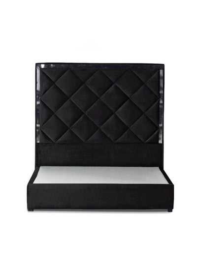 Buy Victoria Velvet Bed Frame Black 200x200cm in Saudi Arabia