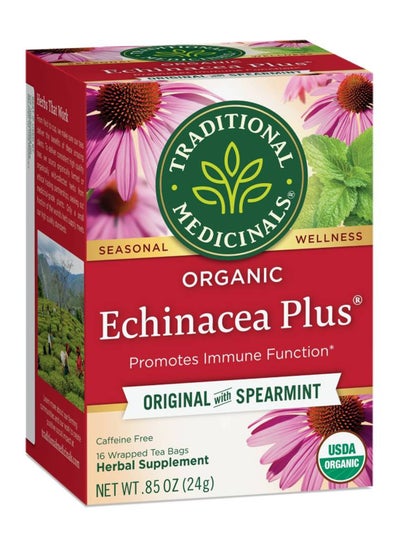 Buy Organic Echinacea Plus Spearmint, Promotes Immune Function, Caffeine Free, 16 Tea Bags in UAE