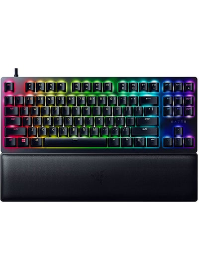 Buy Razer Huntsman V2 Tenkeyless Optical Gaming Keyboard, Linear Optical Switches, Doubleshot PBT Keycaps, Sound Dampening Foam, US Layout - Black in UAE