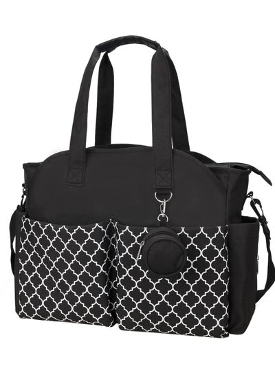 اشتري حقيبة حفاضات متعددة الاستخدامات مع حافظة للهاية مناسبة كحقيبة سفر وحقيبة للأمهات وحقيبة حفاضات للأولاد والبنات وحقيبة للأم - بلون أسود أسود في السعودية