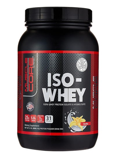 Buy Nutrition Iso Whey 100% Whey Protein Isolate And Hydrolysate Vanilla 908.3G in UAE