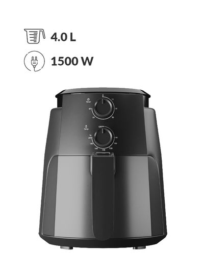Buy Air fryer No Pre-Heat Needed No-Oil Frying Fast Crispy And Healthy Temperature Control 4 L 1500 W EVKA-AF4001BS Black in UAE