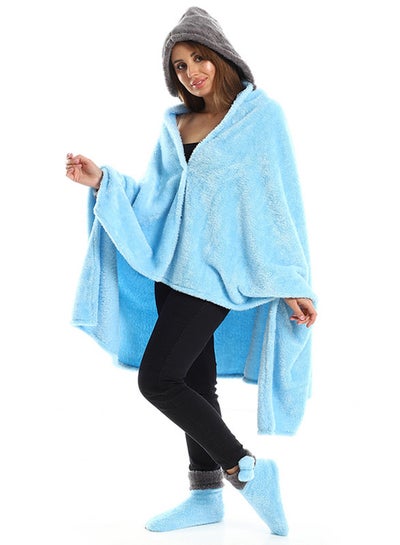 Buy Wearable Blanket Set 3 Pieces Combination Light/Gray 130x110cm in Egypt