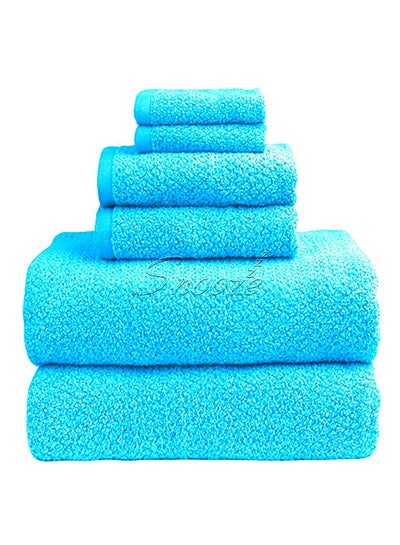 Buy Set of 6 towels terquaze Blue 600grams in Egypt