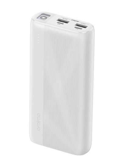 Buy 20000 mAh Traveler 4 Power Bank with 2.1A Fast Charging,Type C &Micro Dual Input &Dual USB Output,Multi-Layer Protection with LED Torch White in Saudi Arabia