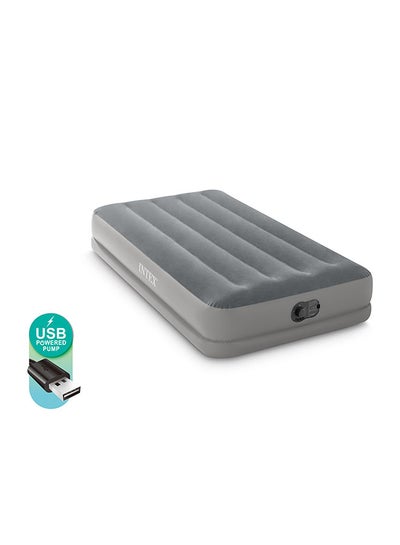 Buy Dura Beam Prestige Airbed With Fastfill USB Pump Twin Size PVC Light/Dark Grey 191 X 99 X 30cm in UAE