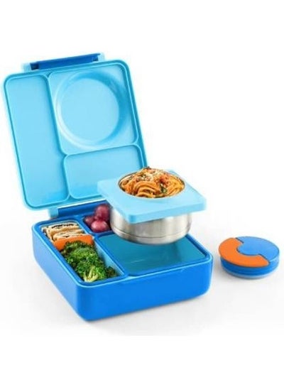 اشتري Kids Bento Box With Insulated Thermos Blue/Orange 21.59x19.05x7.62cm في السعودية