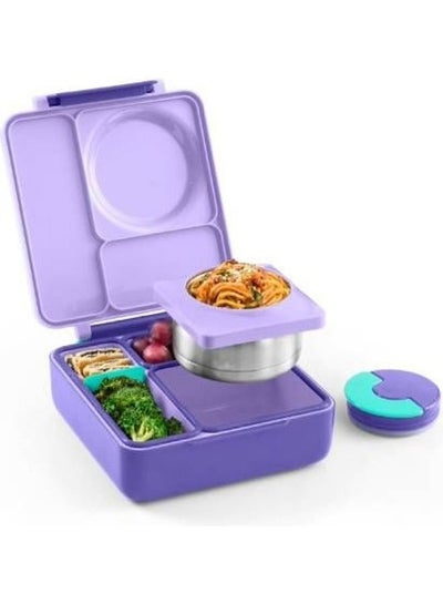 Buy 2nd Gen Kids Bento Box with Insulated Thermos Purple/Dark Purple 21.59 x 19.05 x 7.62cm in Saudi Arabia