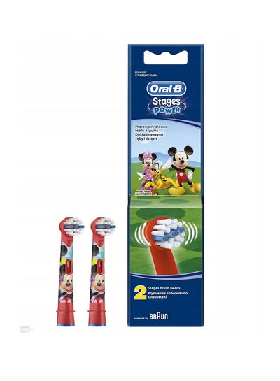 اشتري Pack of 2 Genuine Kids Replacement Toothbrush Heads Multicolour في الامارات