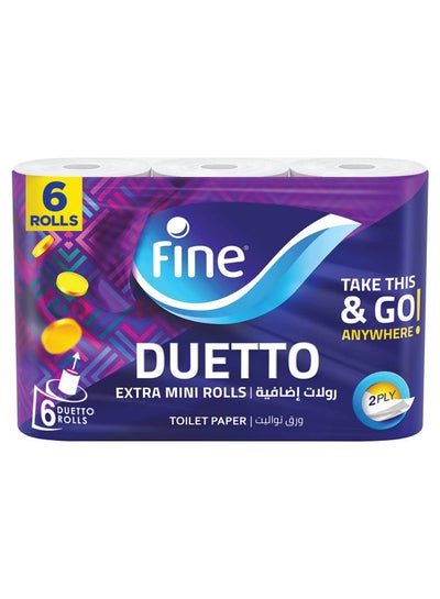 Buy Duetto - 2 Ply Toilet Tissue Paper - 6 Rolls in Egypt