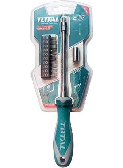 Buy 12 Pcs Flexible Shaft Screwdriver Set Teal / Grey in Egypt