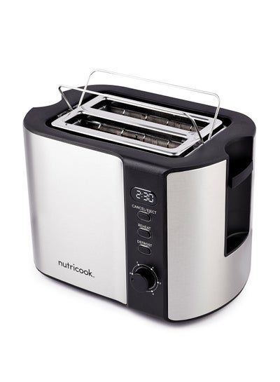 Buy Digital 2-Slice Toaster With LED Display, 2 Long & Extra Wide Slots, 6 Toasting Levels, Defrost/Reheat/Cancel, Removable Crumb Tray, 2 Years Warranty 800 W NC-T102S Silver in Saudi Arabia