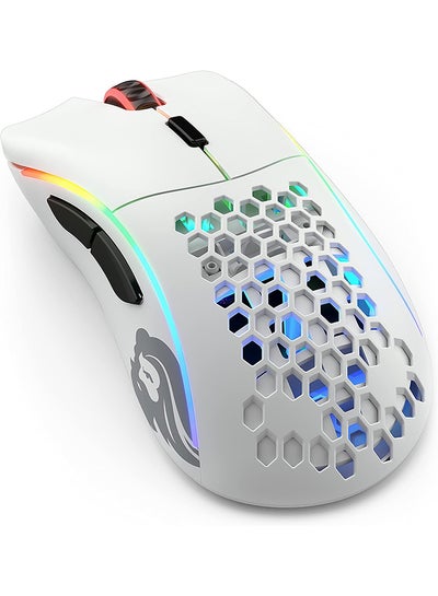 Buy Glorious Model D Wireless Minus White Gaming Mouse -Ultralight Ergonomic - Gaming Mouse Honeycomb - (Matte White) in UAE