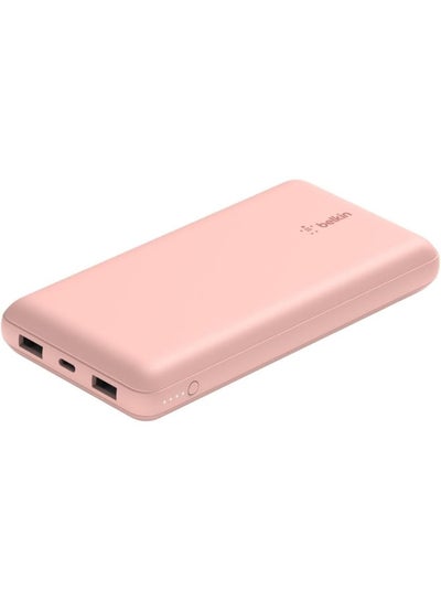 Buy BoostCharge 20000mAh Power Bank - Fast Charge 3 Ports USB-C 1x, USB-A 2x For Apple iPhone 15/14/13/12/11 Series And Earlier Models, iPad Pro/Air/Mini, Airpods And Other USB-C Devices Rose Gold in UAE