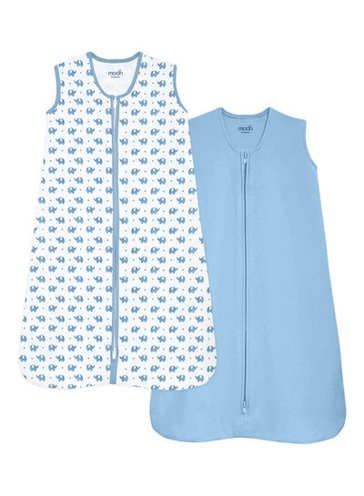 Buy Organic Baby Sleepsack Pack Of 2 Elephant And Blue Small/Medium in Saudi Arabia