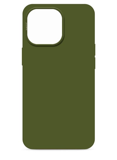 Buy Silicone Case Cover Liquid Gel Soft Ultra Slim Shockproof Back Cover Full Body Protection For Apple iPhone 14 Pro Max 6.7 inch Forest Green in Saudi Arabia