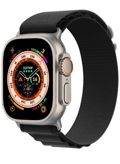 Buy Smart Watch 49mm Series 8 Ultra Waterproof Health Monitor Sport Fitness Tracker Big Display Alloy Case with Nylon Alpine Loop Band for iOS Android Black in UAE