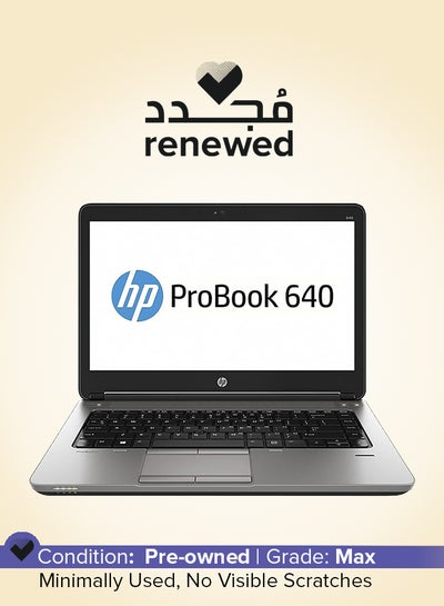 Buy Renewed - ProBook 640 G1 With 14-Inch HD Display,Core i5 4200M Processor/8GB RAM/128GB SSD/Intel HD Graphics English Black in UAE